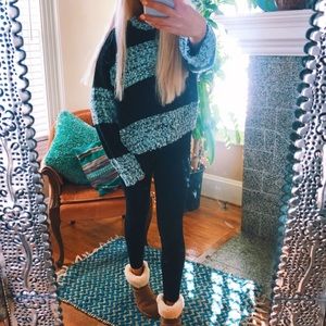 icey blue textured marled cozy sweater